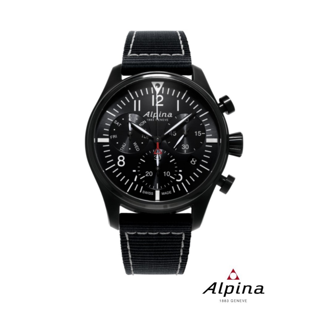 Alpina Quartz AL-371BB4FBS6 STARTIMER PILOT Chronograph Men's Watch ( นาฬิกาข้อมือผู้ชายระบบถ่าน )