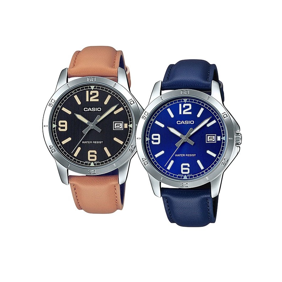 Casio นาฬิกาข้อมือผู้ชาย รุ่น MTP-V004L-1B2UDF / MTP-V004L-2BUDF Men's Watch Quartz