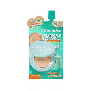 ( คุชชั่นซองเขียว) Charmiss Matte All Day Acne Cushion Spf50 Pa++++ ชาร์มิส แมทท์ ออล เดย์ แอคเน่ คุชชั่น ขนาด 5 กรัม