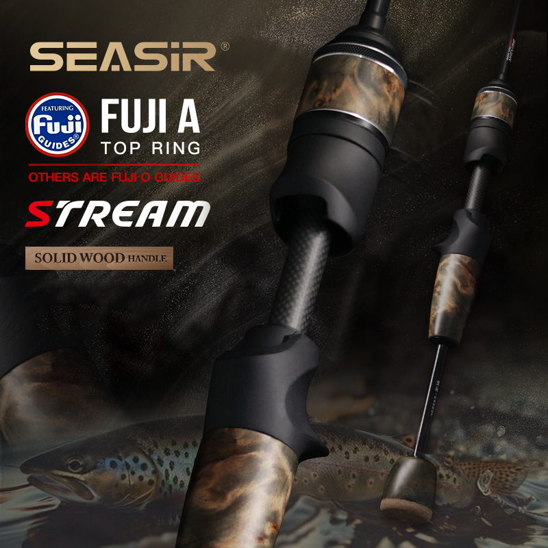 SEASIR Stream ไม้ตกปลา Rod FUJI A + O ท่องเที่ยวแหวน UL1.57M-1.98M 86G Ultralight BFS 40T คาร์บอนตกปลา Rods
