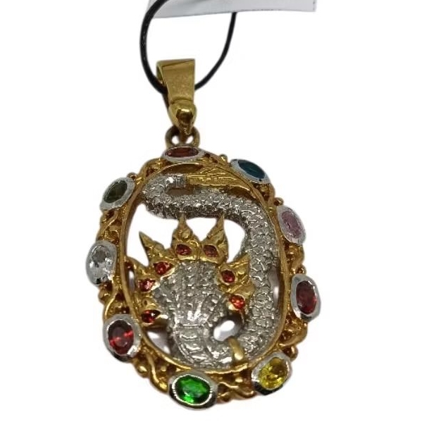 จี้พญานาค5เศียรล้อมนพเก้า  10.5 g  S.Dhewa789Shop   เอสเทวา789ช้อป