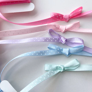 ♡ พร้อมส่ง | (5 หลา) Dot Ribbon โบว์ ริบบิ้น ลายจุด ขนาด 6 mm / 0.6 cm