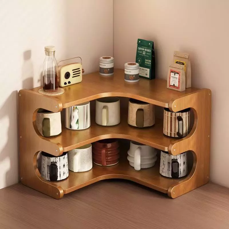 ชั้นวางของบนโต๊ะ ชั้นวางของ ชั้นวางครัว วางแก้ว holder-wood ชั้นเก็บของสไตล์ญี่ปุ่น สําหรับห้องครัว เครื่องปรุงรส [Home] thumbnail 9