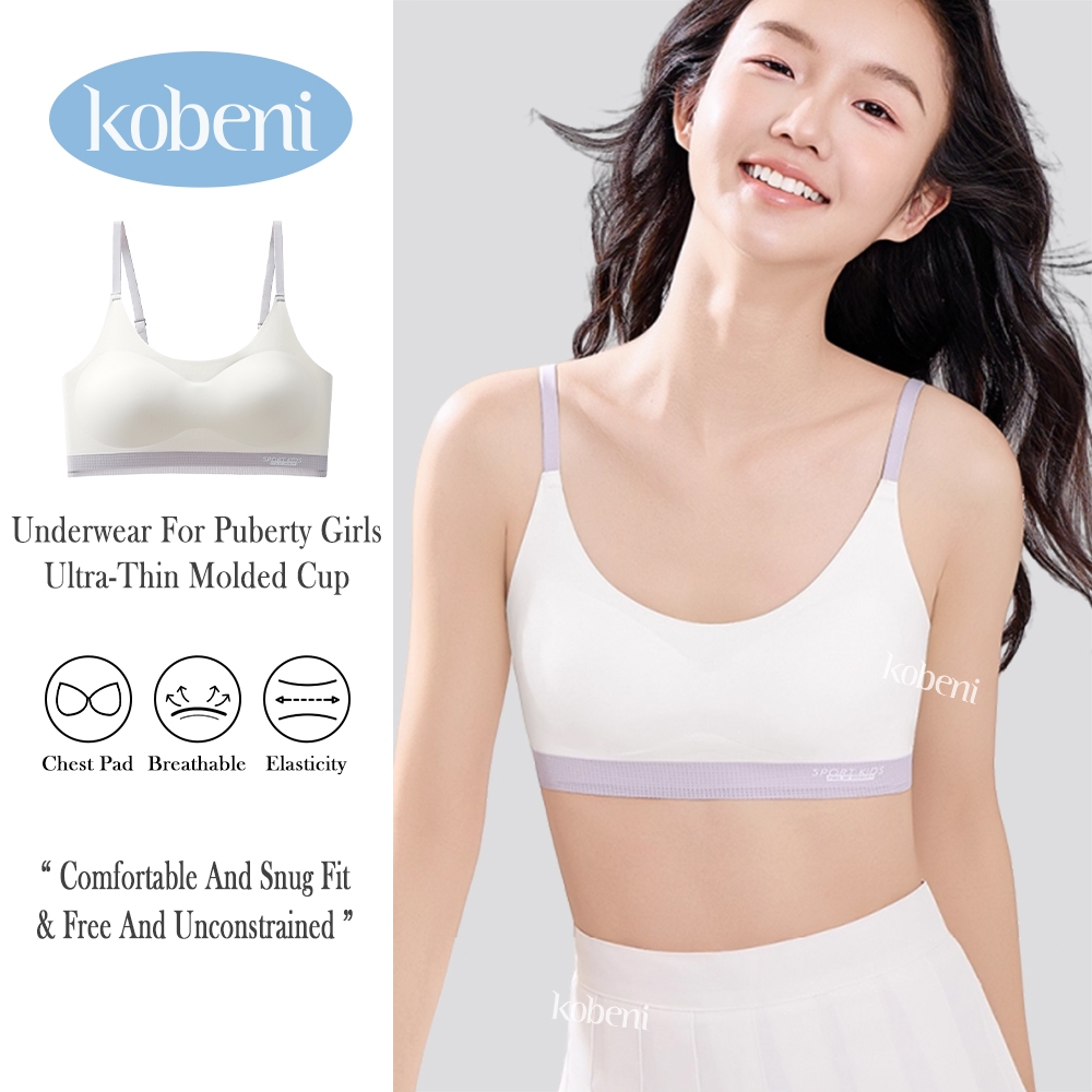 ⭐KOBENI⭐เสื้อชั้นในเด็กผู้หญิง เสริมพัฒนาการ ชุดชั้นใน เสื้อชั้นในสายเดี่ยวสำหรับเด็ก มีฟองน้ำในตัว ผ้านุ่มเบา ใส่สบาย