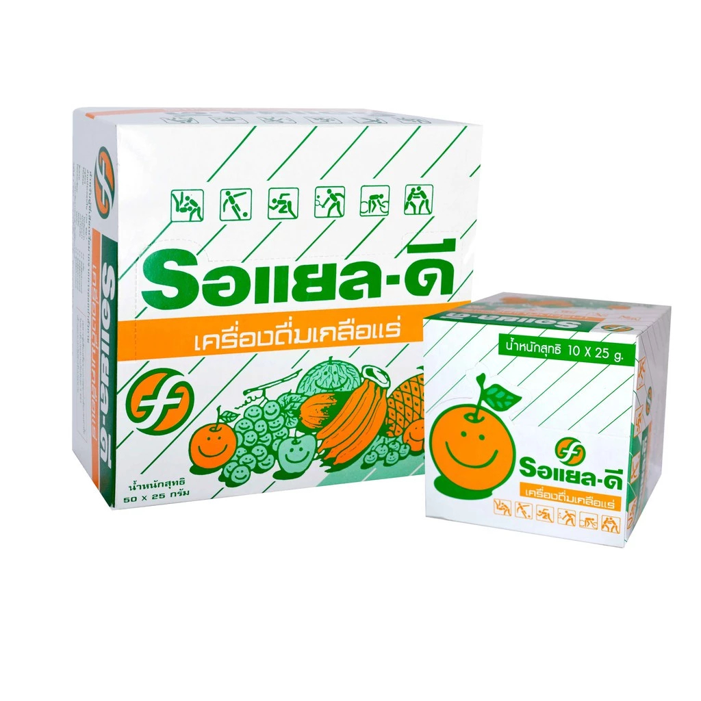 เครื่องดื่มเกลือแร่ Royal D Mix Fruit รอแยล ดี รสผมไม้รวม 25กรัม 50 ซอง