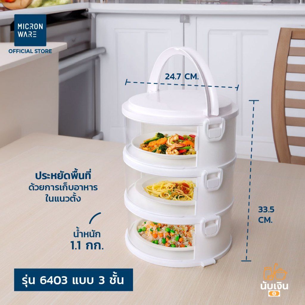 SuperLock คอนโดเก็บอาหาร ชั้นวางอาหาร สไลด์เปิด-ปิด ป้องกันเชื้อโรค กันแมลง ถนอมอาหาร ชั้นเก็บอาหาร