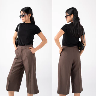กางเกง 5 ส่วน ขากระบอก 5 ส่วน กระดุมหน้า ผ้าโซดาสโนว์ ไซส์ M-4XL กางเกงผู้หญิง แฟชั่น