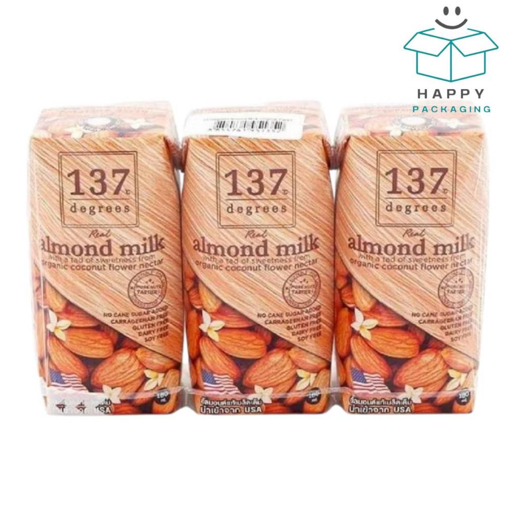 137 ดีกรี นมอัลมอนด์ 100% 180มล.x3 กล่อง นม อัลมอนด์ Almond Milk