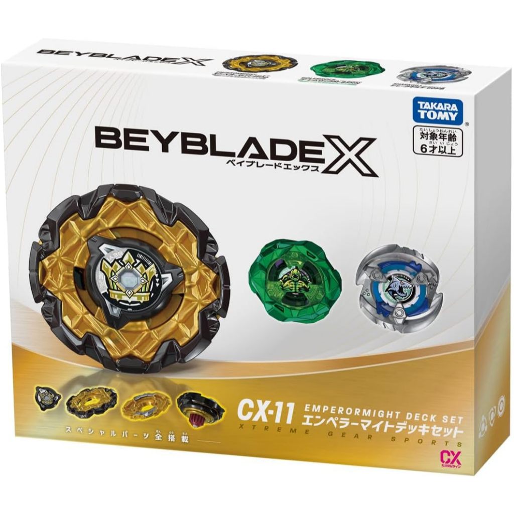 TAKARA TOMY BEYBLADE X CX-11 Emperor Might Deck Set Beycode Japan
