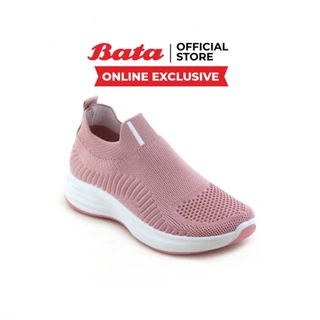 [แนะนำ +1 ไซซ์] Online Exclusive Bata บาจา รองเท้าผ้าลดกลิ่นอับ ผ้า knit สำหรับผู้หญิง รุ่นInfinit สีชมพู 5805003