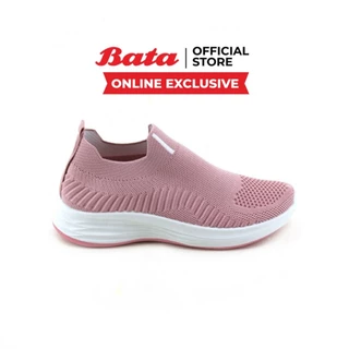 [แนะนำ +1 ไซซ์] Online Exclusive Bata บาจา รองเท้าผ้าลดกลิ่นอับ ผ้า knit สำหรับผู้หญิง รุ่นInfinit สีชมพู 5805003