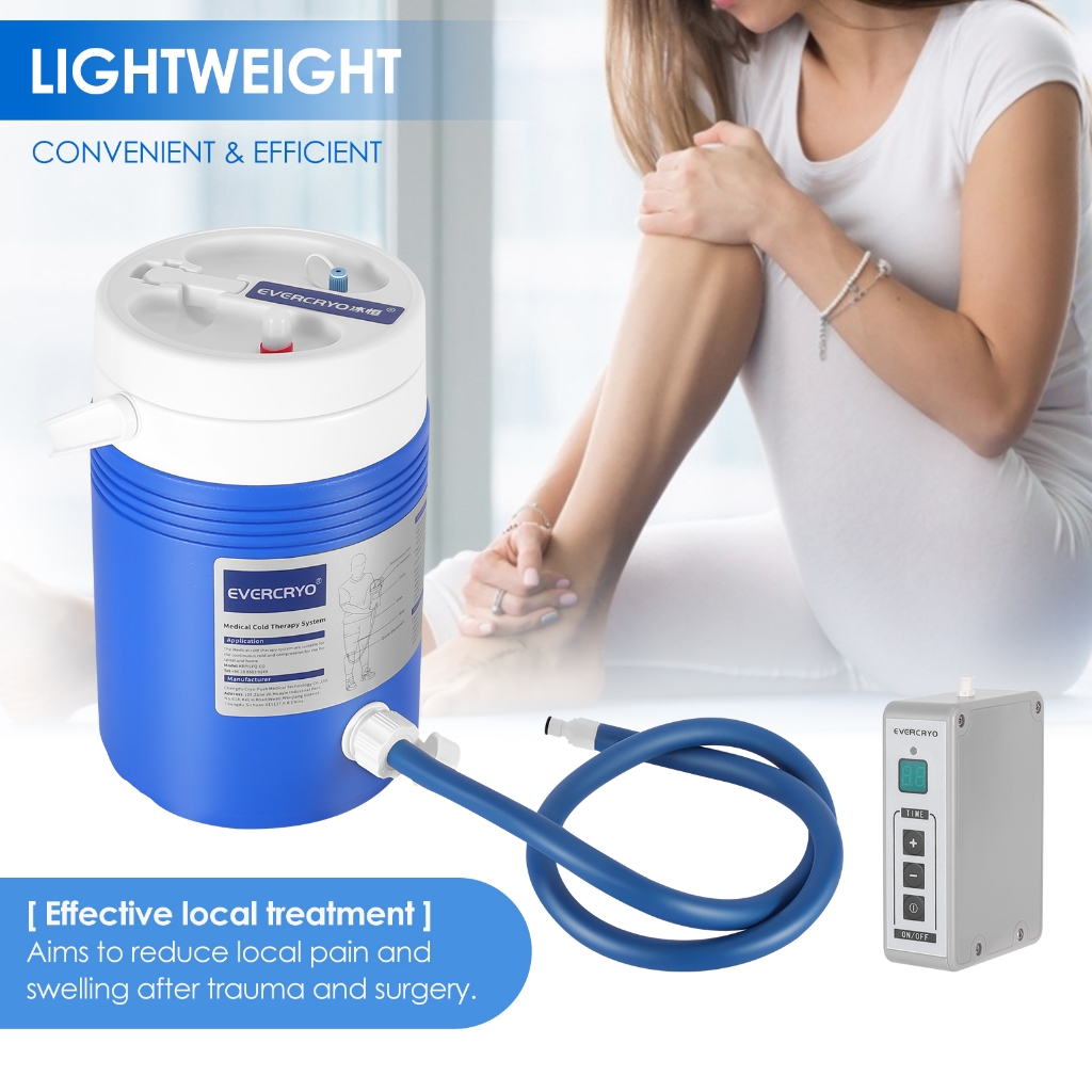 LOCAL Cold Therapy Machine System with Large Knee Pad, Adjustable Ergonomic Wrap Pad and Cooler Pump Freeze Kit