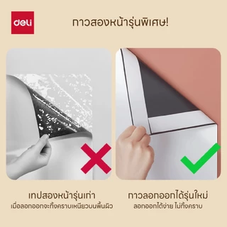 กระดานไวท์บอร์ดแม่เหล็ก Deli รุ่น V354 ติดบนผนังได้ ตัดแบ่งได้ ใช้งานง่าย (4 ขนาด/จำหน่าย 1 แผ่น)