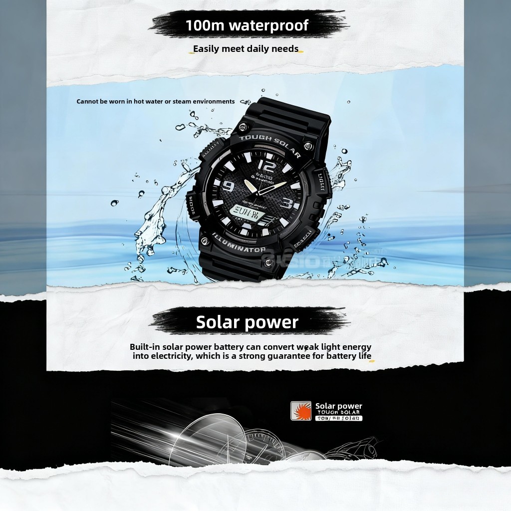 Casio flagship Store AQ-S810 student sports waterproof นาฬิกาอิเล็กทรอนิกส์ for men, official genuin