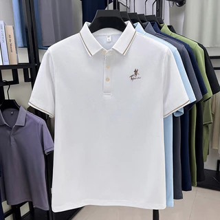 DIVPOLO 2321-Fเสื้อโปโลผู้ชาย สไตล์สปอร์ต แขนสั้น ผ้าฝ้ายแท้ ใส่สบาย เสื้อโปโล Unisex ผู้ชาย ผู้หญิง สีพื้น สไตล์มินิมอล