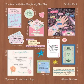 ☆ Deadline for My Best Day Sticker Pack รวมสติกเกอร์ไดคัต กลอนเตือนใจ ภาพวาดสีไม้ days of light