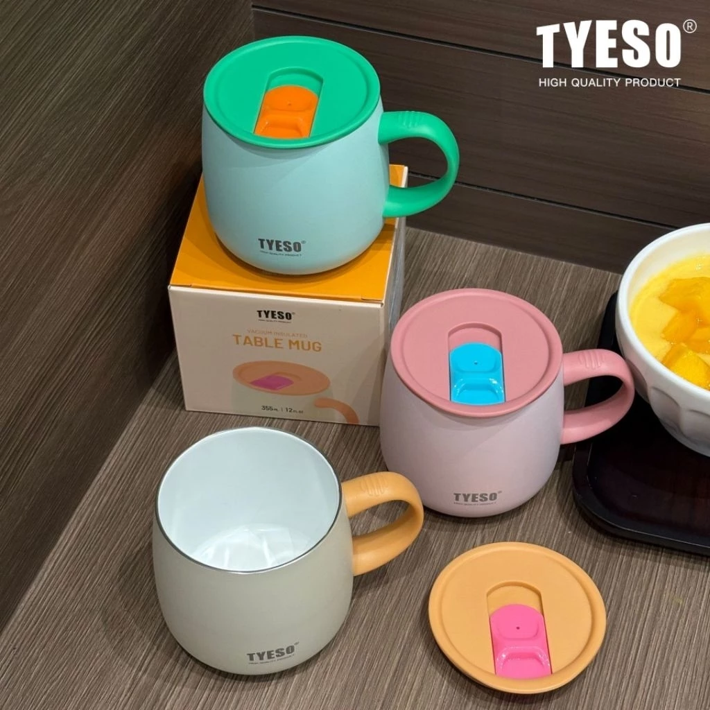 แก้วกาแฟtyeso รุ่นเคลือบด้วยเซรามิค ขนาด355mlมี4สี