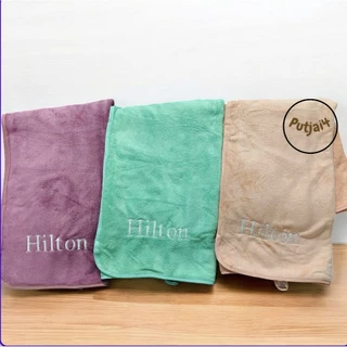 ผ้าเช็ดตัวนาโน hilton เกรดพรีเมี่ยมโรงแรม 5 ดาว ซับน้ำดีเยี่ยม ไม่เป็นขุย ผ้าขนหนูผืนใหญ่ ขนาด 70-140CM