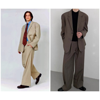 ชุดสูท:สไตล์เกาหลี(set)🇰🇷 niche designer Silhouette ชุดสูทลำ…