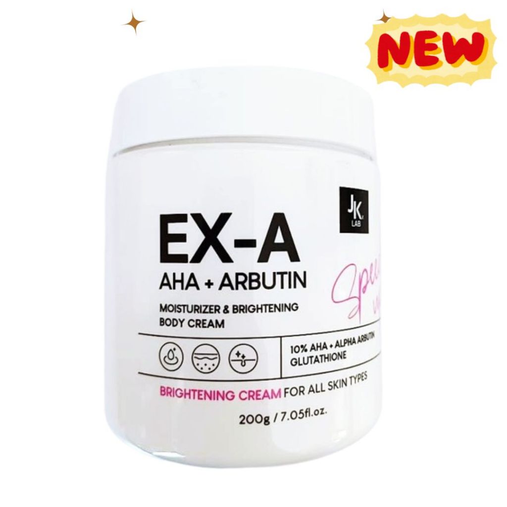 1 กระปุก JK x Lab EX-A Body Cream 200 g ครีมบำรุงผิว เข้มข้น ผิวเนียน เจเคเอ็กซ์แลป  AHA + ARBUTIN