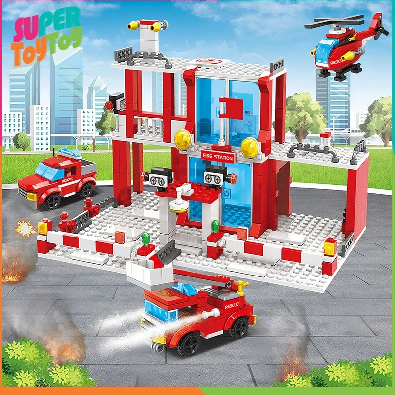 🔥ส่งไวจากไทย🔥รถดับเพลิง สถานีดับเพลิง 660Pcs ของเล่นสําหรับเด็ก ของเล่น เด็ก ชาย