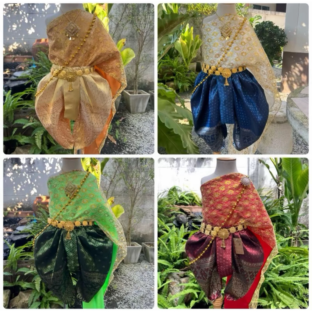 ชุดไทยเด็กผู้หญิง สไบ+โจงกระเบน (ไม่รวมเครื่องประดับ)