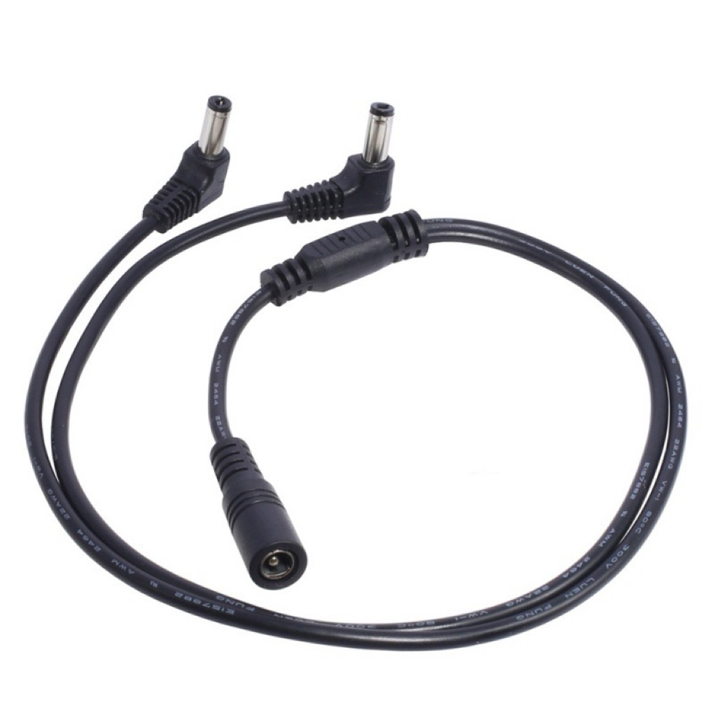 DC 12V 5V9V 1 หญิง 2 ชาย Y Splitter CABLE 5.5x2.1 มม.หังงอ90Dขยายสายไฟสำหรับกล้องวงจรปิด 90องศา - รูปที่ 3