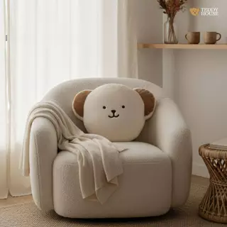 Teddy House : หมอนหน้าหมี Logoe Moji หนุนหลัง ผ้านุ่ม แสนน่ารัก หมอนน่ารักสุดคิ้วส์ ของขวัญ