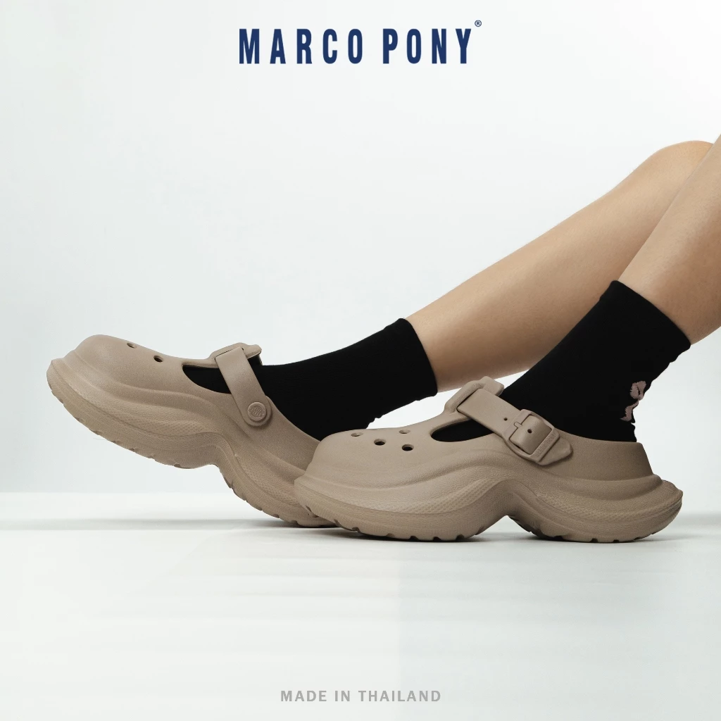 Marco Pony รองเท้าเเตะญ รองเท้าแตะผู้หญิง รองเท้า หัว โต สูงขึ้นไปสูง ๆ ใส่สบาย กันลื่น MH9034