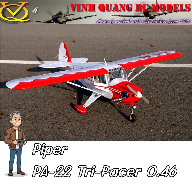 VQ Model Piper PA-22 Tri-Pacer  0.46 (หน้าร้านถูกกว่า)