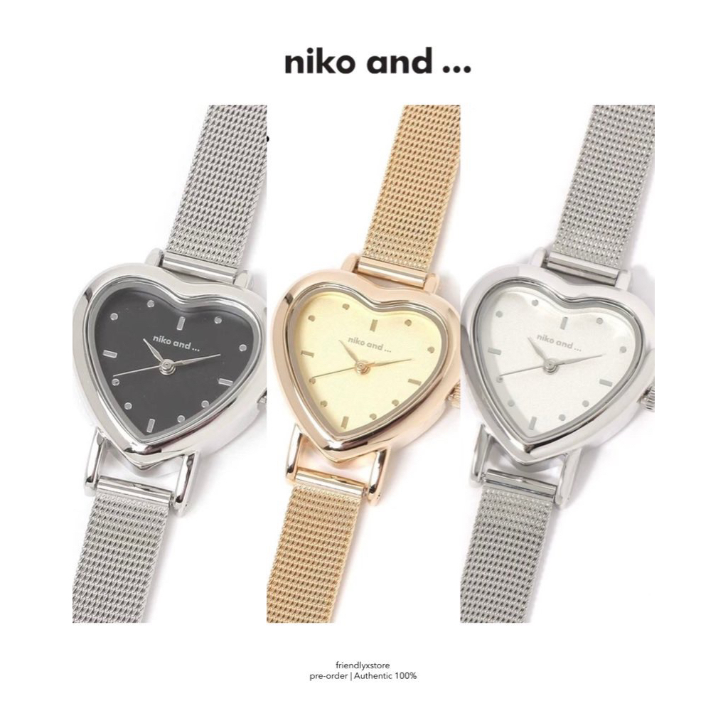 (pre-order) niko and …  นาฬิกาหน้าปัดหัวใจ (รอบsale 15%) ของแท้