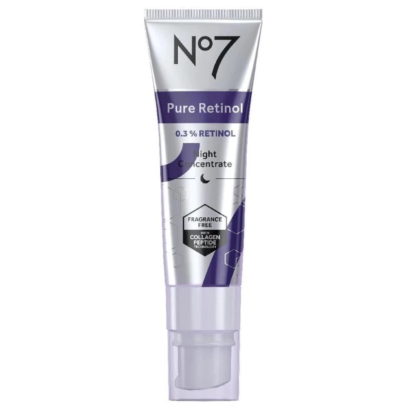 (ไม่มีกล่อง) No7 Pure Retinol 0.3% Retinol Night Concentrate Serum 30ML นัมเบอร์เซเว่น