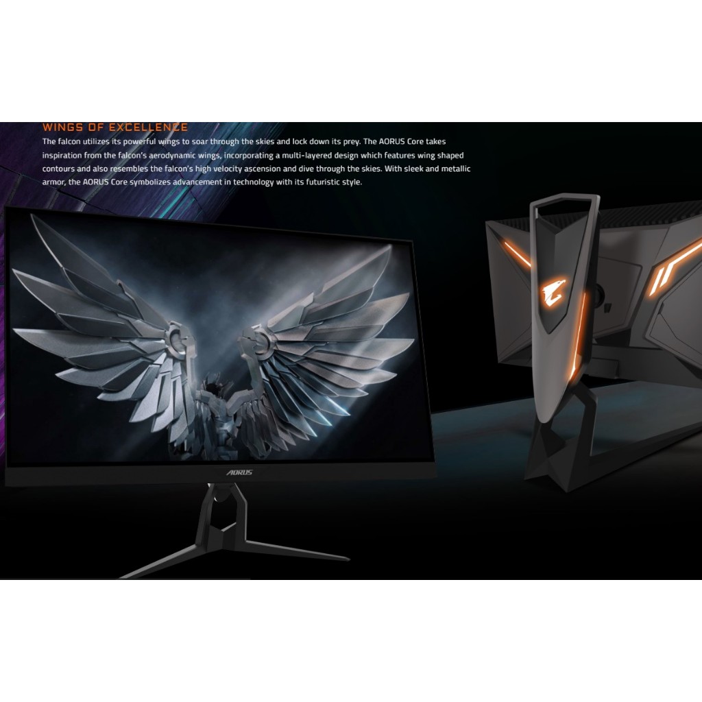 MONITOR (จอมอนิเตอร์) AORUS FI27Q 27" FramelessGaming Monitor, QHD 1440p 2K 165Hz ครบกล่องประกันร้าน