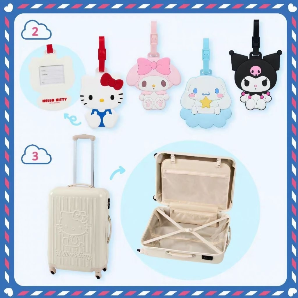 พร้อมส่งจากไทย!!! ป้ายห้อยกระเป๋าเดินทาง Sanrio Sanrio Luggage Tag ป้ายชื่อsanrio ที่ห้อยกระเป๋าเดินทางเขียนชื่อได้