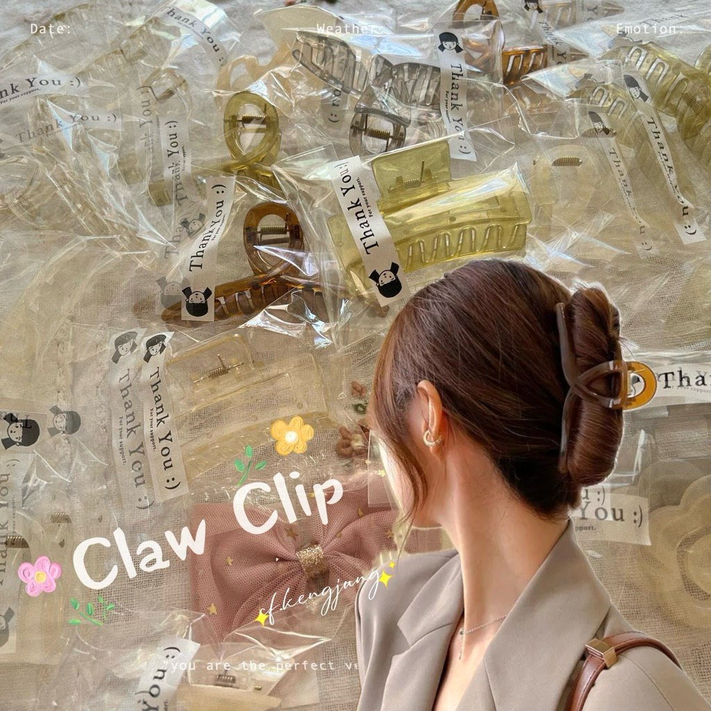 กิ๊บหนีบผม กิ๊บติดผม Claw Clip เก็บผมยาวรุงรังเป็นทรงสวยๆ สไตล์สาวเกาหลี