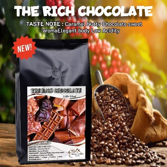 THAI & BRAZIL COFFEE THE RICH CHOCOLATE กาแฟ เมล็ดกาแฟคั่วไทย-บราซิล สินค้าพร้อมส่ง 98