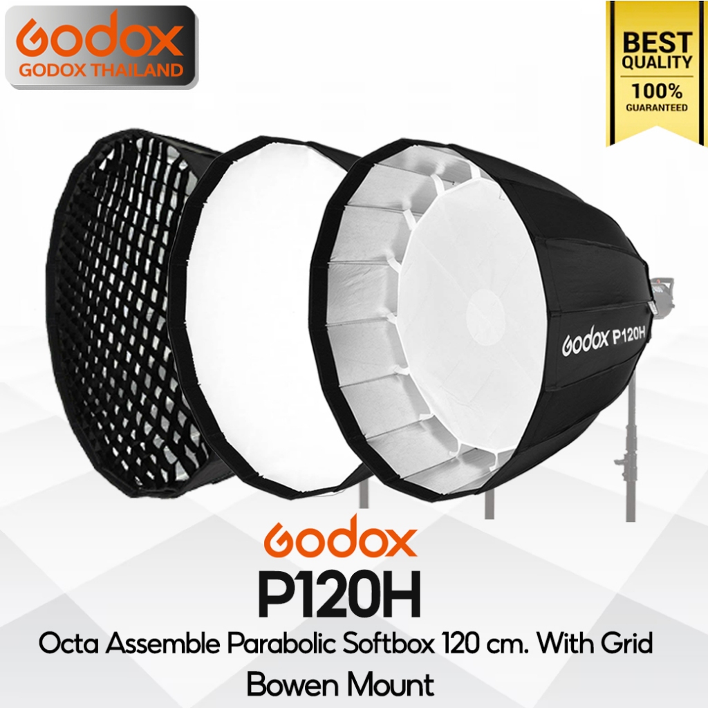 Godox Softbox P120H ( 120cm. ) Octa Assemble Parabolic Softbox With Grid ( Bowen ) ( P120L, P120G, P
