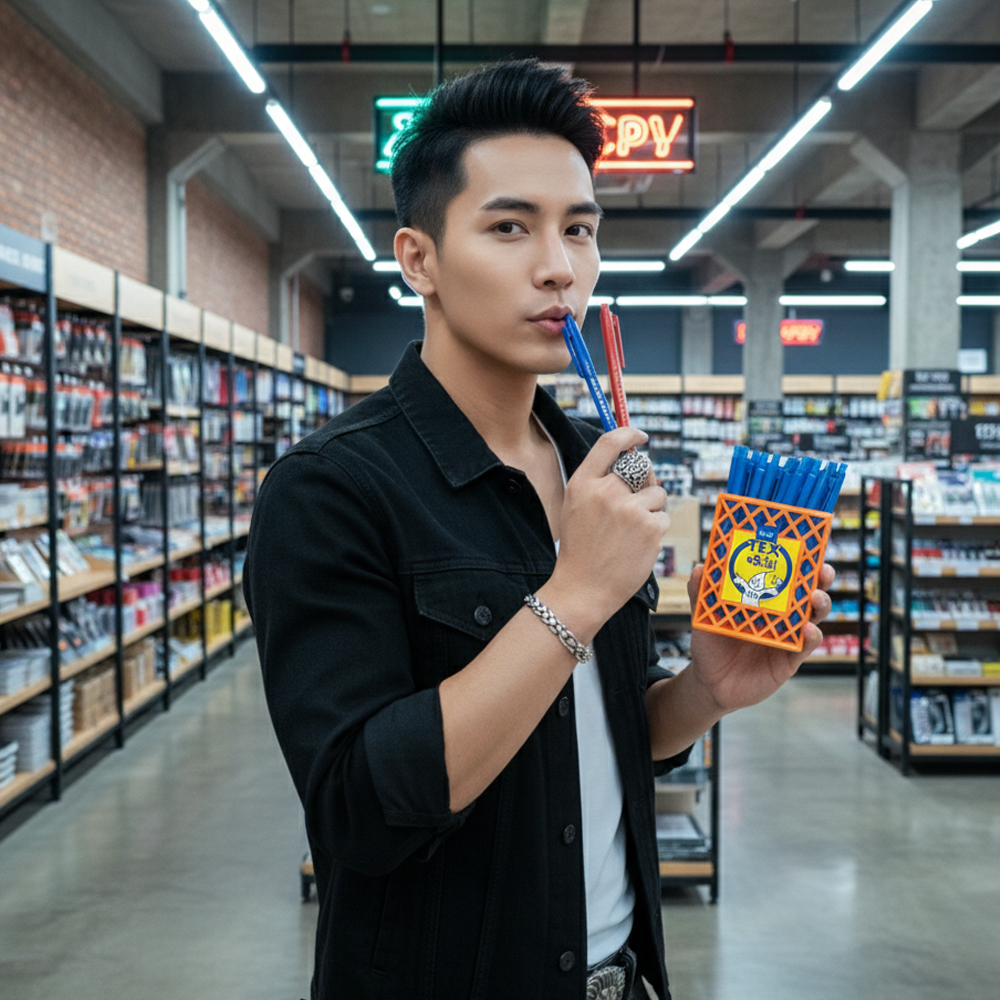 [6ด้าม/12ด้าม] ปากกาลูกลื่น Tex 1 มม. เขียนลื่นมาก เส้นใหญ่คมชัด รุ่น MC228 - 5