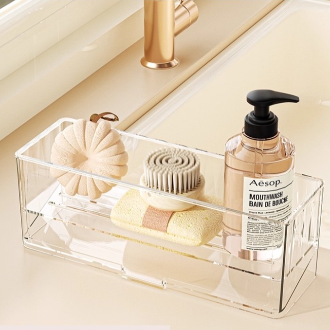 ชั้นวางอ่างล้างจานในครัว ที่วางฟองน้ํา ออกแบบให้ระบายน้ำด้านล่างได้ วางของใช้ในพื้นที่ที่โดนน้ำได้ ความจุขนาดใหญ่ - รูปที่ 7