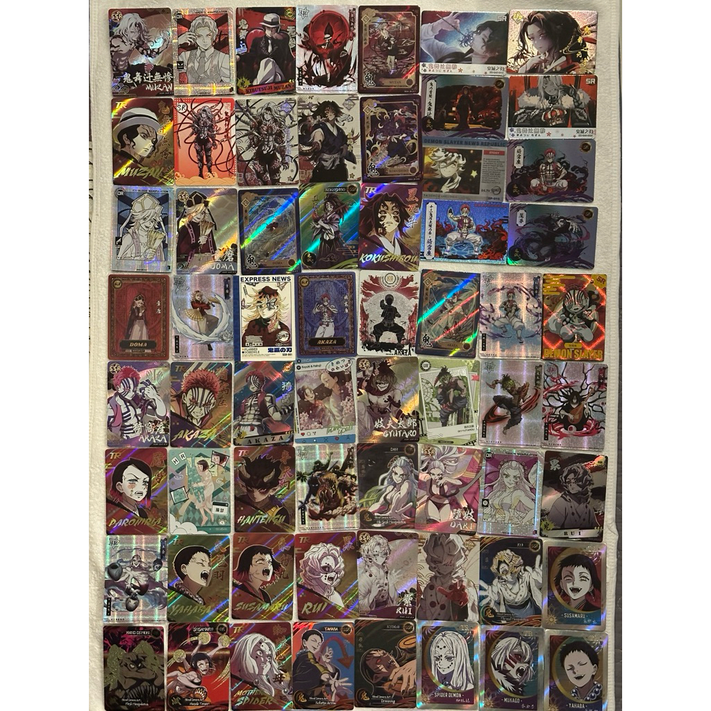 การ์ดดาบพิฆาตอสูร รวมอสูร Muzan Akasa Doma Daki Kokushibo Gyutaro ใบเบส Demon Slayer Kimetsu no yaib