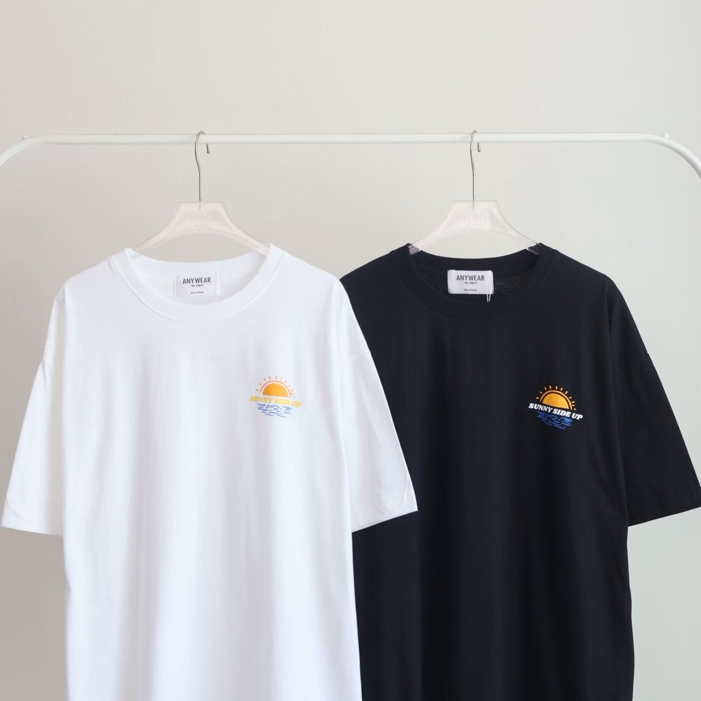 เสื้อยืด  oversize cotton 100% คอกลม แขนสั้น  งานป้าย Anywere