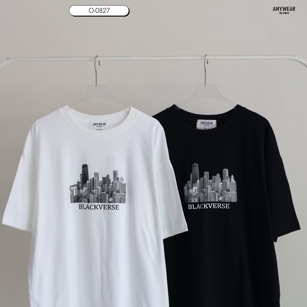 เสื้อยืด  oversize cotton 100% คอกลม แขนสั้น  งานป้าย Anywere