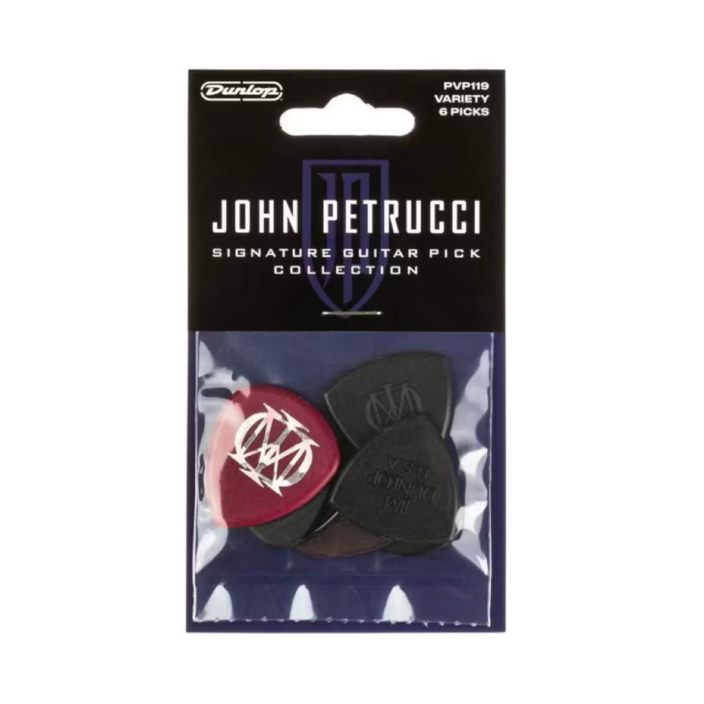 ปิคกีตาร์ john petrucci variety signature #PVP-119 มี 6 แบบใน 1 แพค ของศิลปิน JOHN ยี่ห้อ JIM DUNLOP