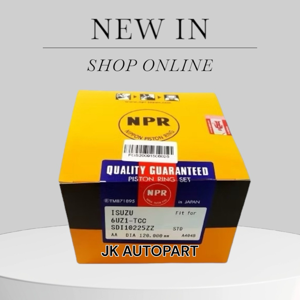 แหวนลูกสูบ DECA360 NPR ไซส์ STD สำหรับ ISUZU 6UZ1-TCC SDI10225 (1ชุด) แหวนลูกสูบอีซูซุเดกก้า360/DIBR