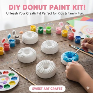 ตุ๊กตาระบายสี 2 มิติ ลายโดนัท ตุ๊กตาปูนพลาสเตอร์เสริมพัฒนากา…