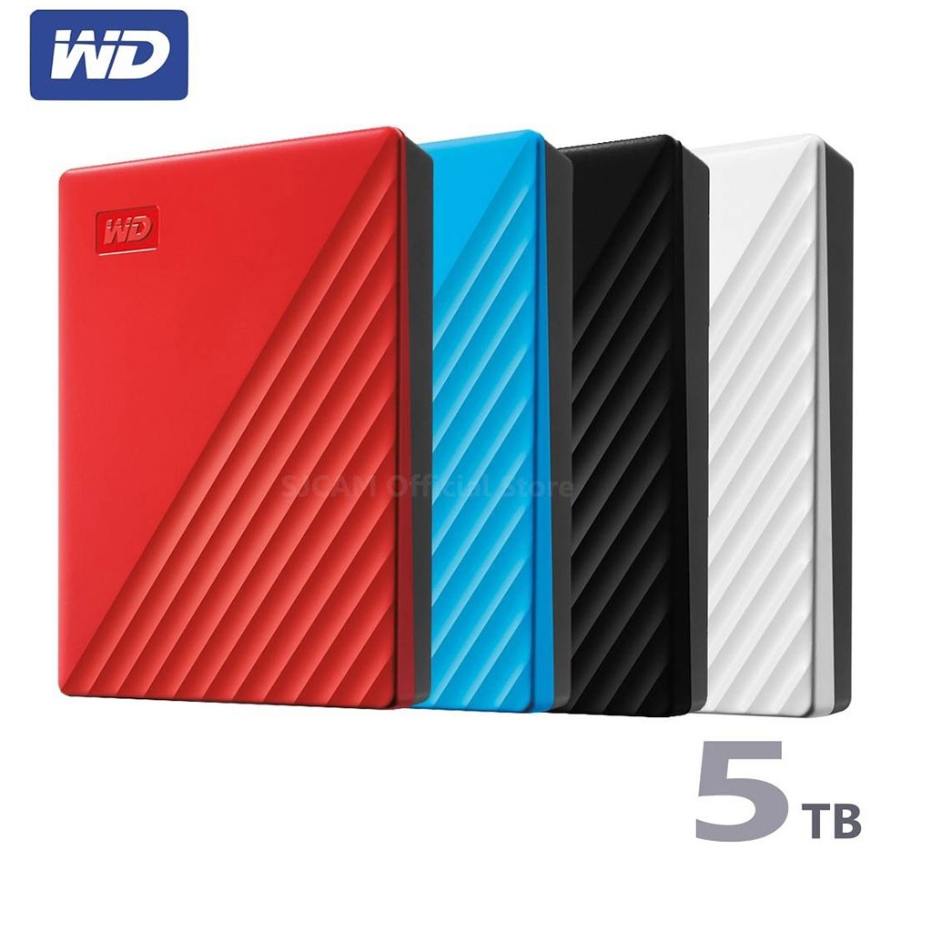 WD My Passport External Harddisk 5TB ပို့ဆောင်လွယ် USB 3.0/USB 3.2 Gen 1 (Synnex 3 နှစ်အာမခံ)