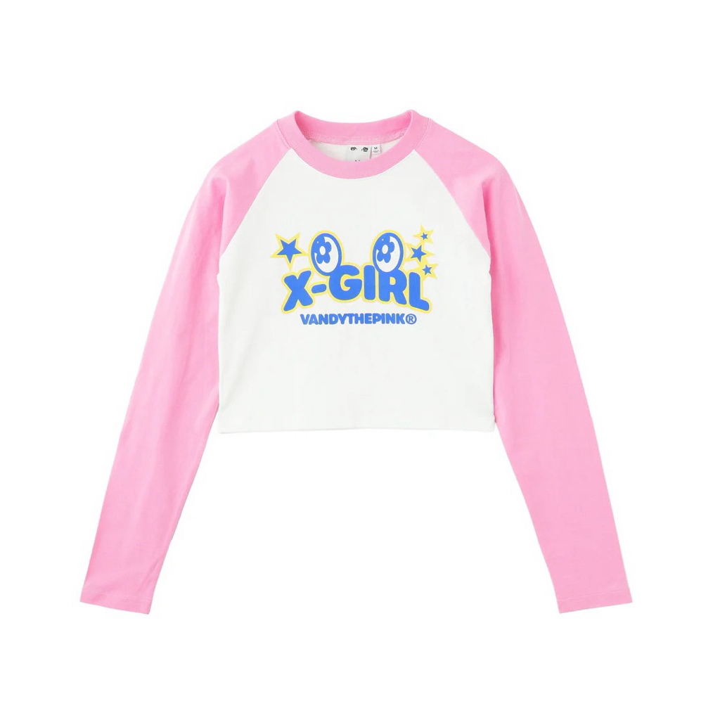 Vandy the pink x X-Girl raglan baby tee