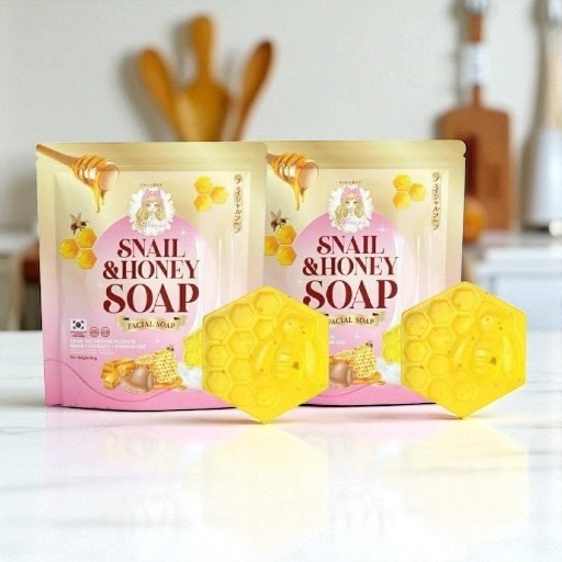 สบู่พริตตี้ เกิร์ล Pretty girl Snail & Honey Soap สบู่เมือกหอยทาก (โปรโมชั่น 2 ก้อน 115.-)