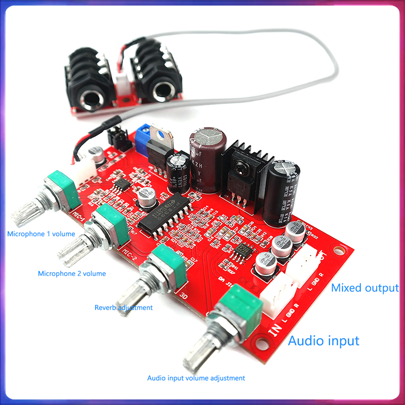 PT2399 NE5532 M65831 karaoke แผงวงจร reverband การขนส่งระดับก่อนขยายผลซุปเปอร์ไมโครโฟนบอร์ดโพเทนชิออ