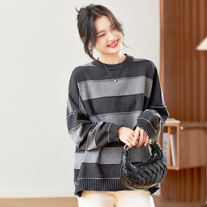 CHERRYMU รุ่น CS219 เสื้อสเวตเตอร์ลายทาง